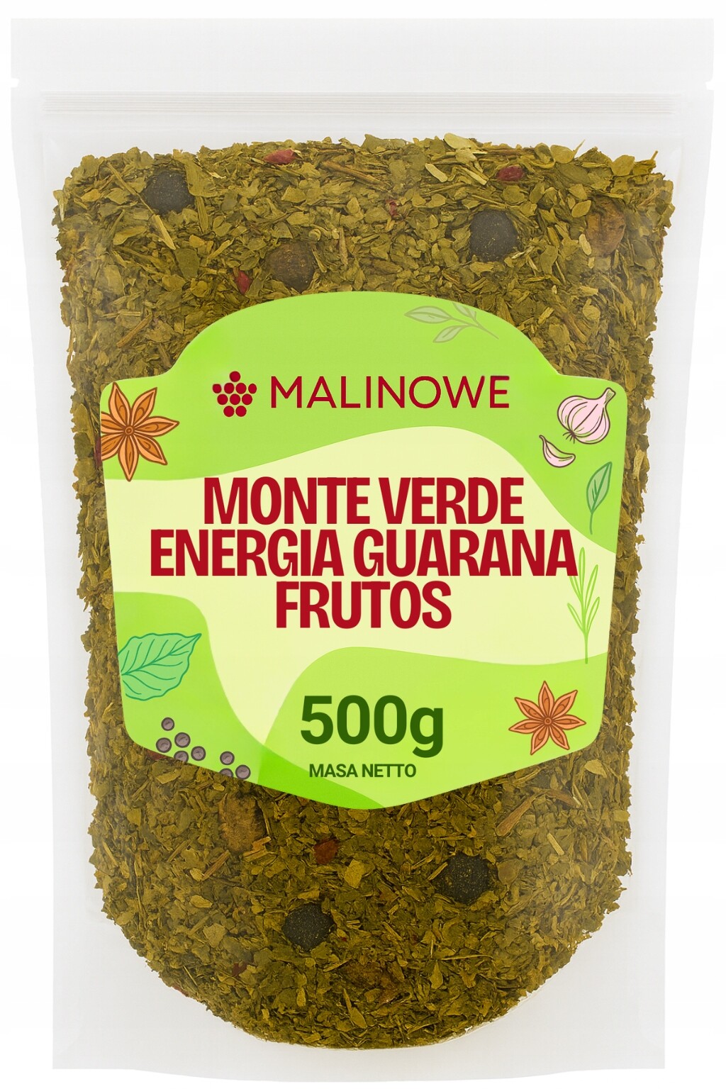 Yerba Mate Monte Verde Energia Guarana Frutos 500g Přírodní
