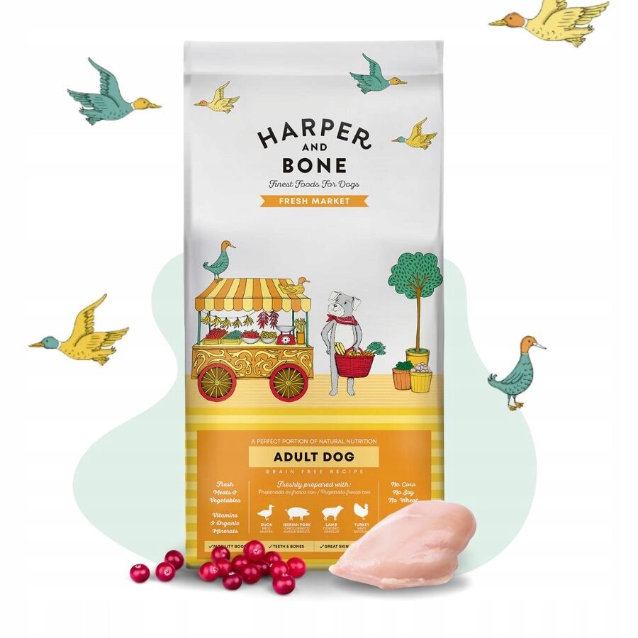 Harper & Bone krmivo pro psa Krůta s vepřovým jehněčím masem, zelenina, ovoce 12 kg