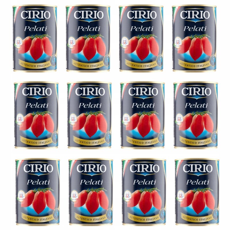 Balení celých loupaných Rajčata Pelati 400 g Cirio