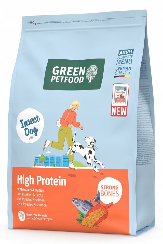 Green Petfood InsectDog s Salmon High Proteinem a hmyzím proteinem 3kg