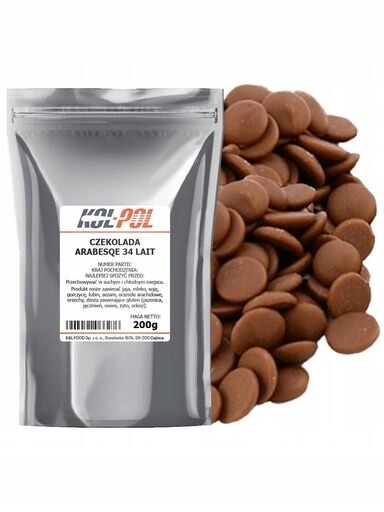 2x Čokoláda Belgická 34% Mléčná 200gFontán fondue dezertů kvalita Kol-Pol