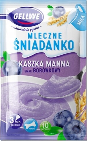Gellwe mléčná snídaně Kaše Manna Borůvková 50g