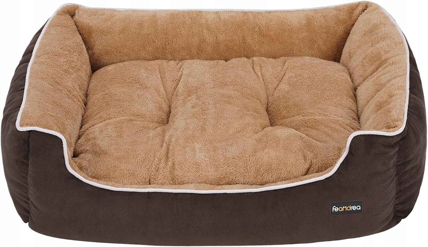Feandrea Luxusní pelíšek pro psa hnědý béžový, velikost L 90 x 25 x 75 cm