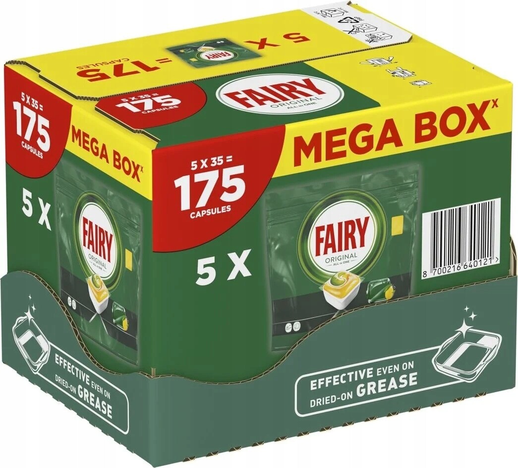 Kapsle Fairy All in One do myčky nádobí 175 ks