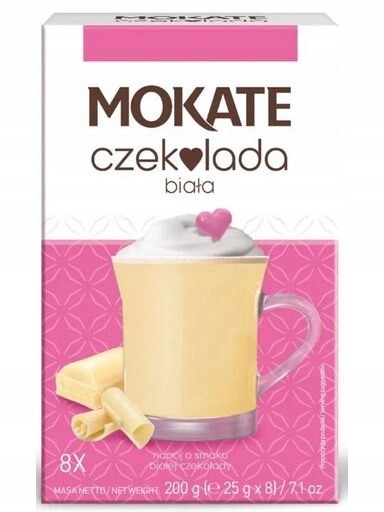 5x Mokate čokoládový nápoj horký Bílá Čokoláda v prášku 200g