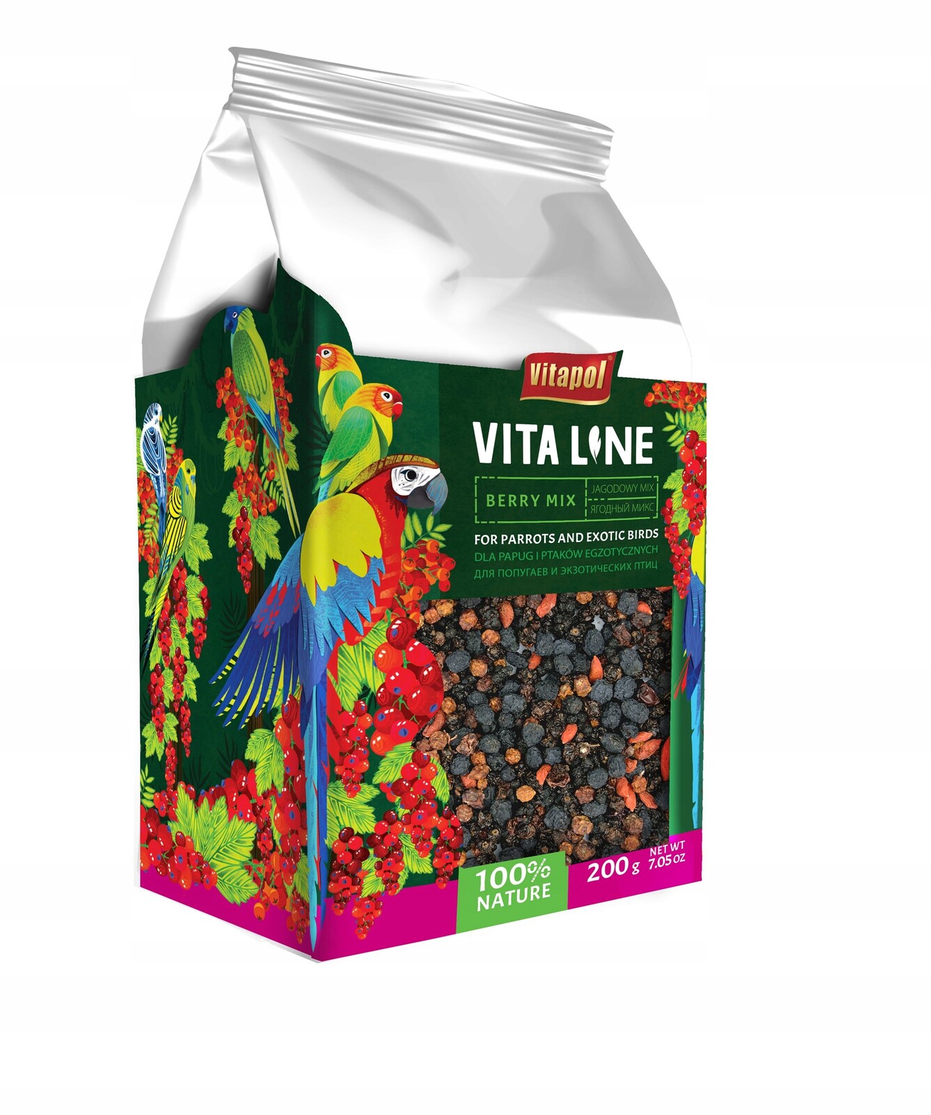 Vitaline Borůvkový mix pro papoušky a exotické ptáky 200 g, 4ks/disp