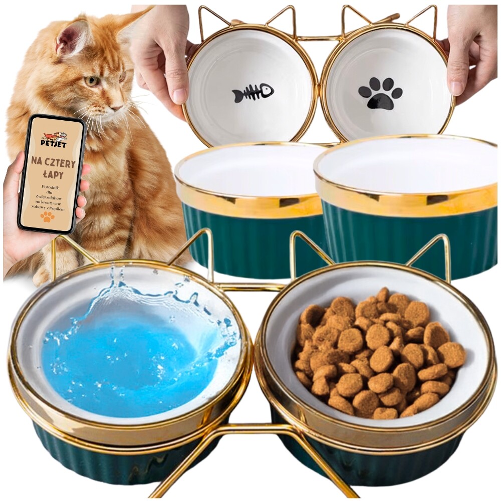 Sada dvou keramických misek Petjet zelená 600 ml