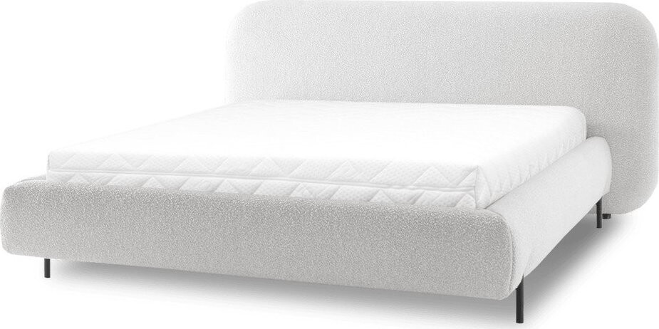 Béžová čalouněná dvoulůžková postel s úložným prostorem s roštem 180x200 cm Pointt – ELTAP