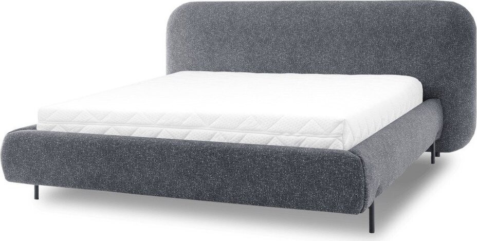 Modrá čalouněná dvoulůžková postel s úložným prostorem s roštem 180x200 cm Pointt – ELTAP