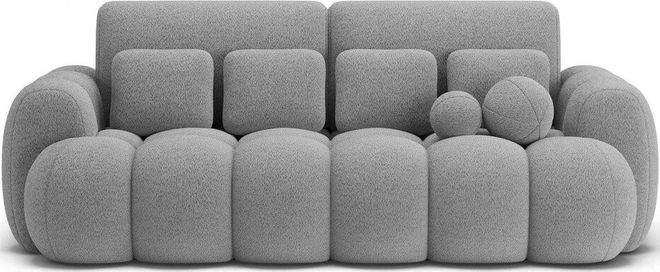 Šedá rozkládací pohovka z textilie bouclé 256 cm Cotonn – ELTAP