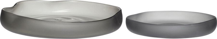 Šedé skleněné mísy v sadě 2 ks ø 30 cm Bow – Hübsch