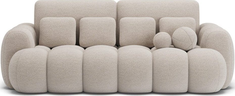 Béžová rozkládací pohovka z textilie bouclé 256 cm Cotonn – ELTAP