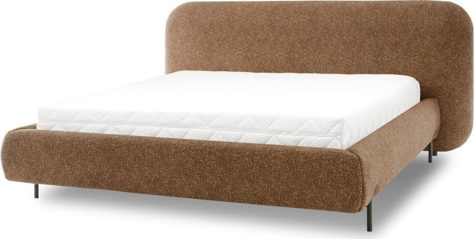 Okrově žlutá čalouněná dvoulůžková postel s úložným prostorem s roštem 140x200 cm Pointt – ELTAP