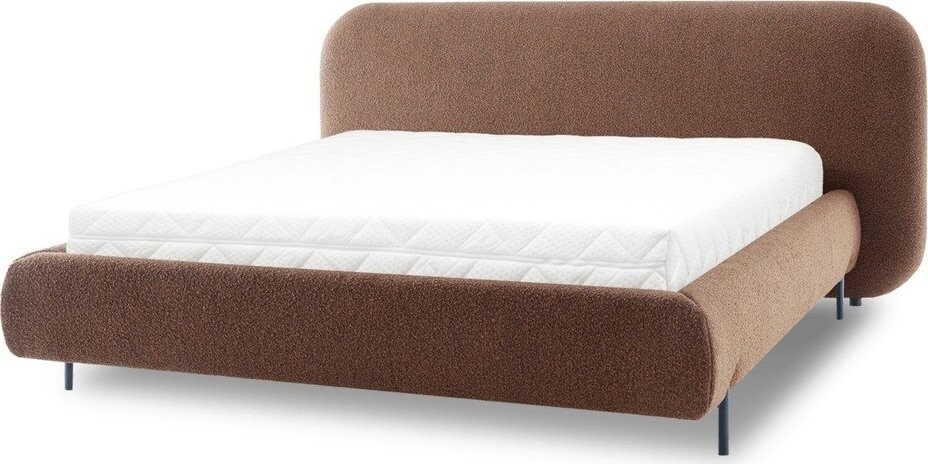 Čalouněná dvoulůžková postel s úložným prostorem s roštem 160x200 cm v terakotové barvě Pointt – ELTAP