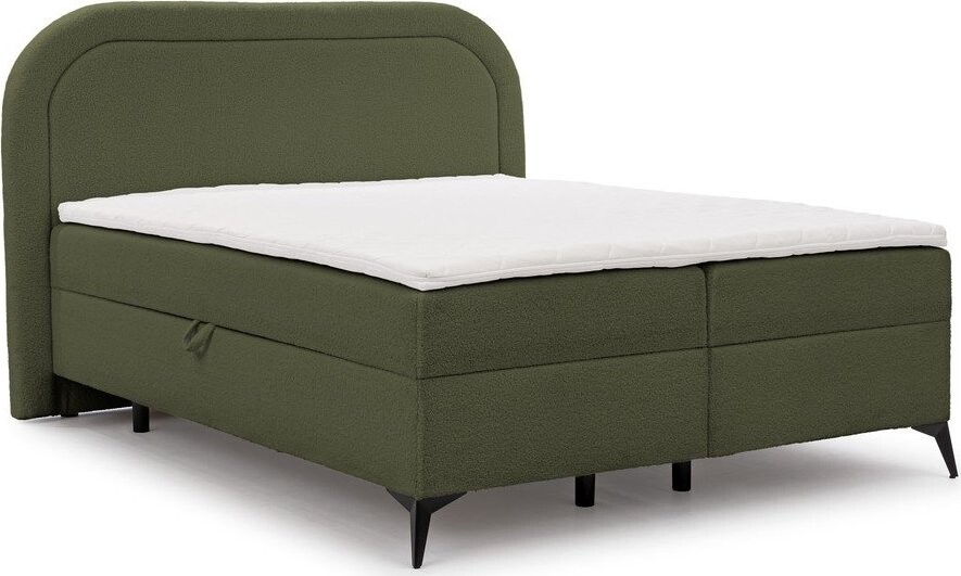 Zelená boxspring postel s úložným prostorem 140x200 cm Ornes – Ropez