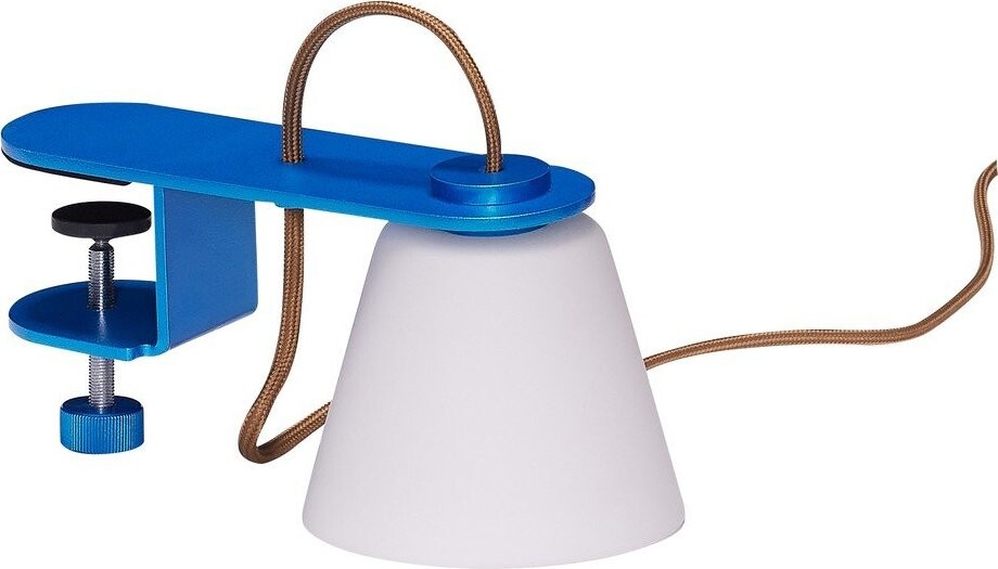 Modrá stolní lampa se skleněným stínidlem (výška 23 cm) Lure – Hübsch