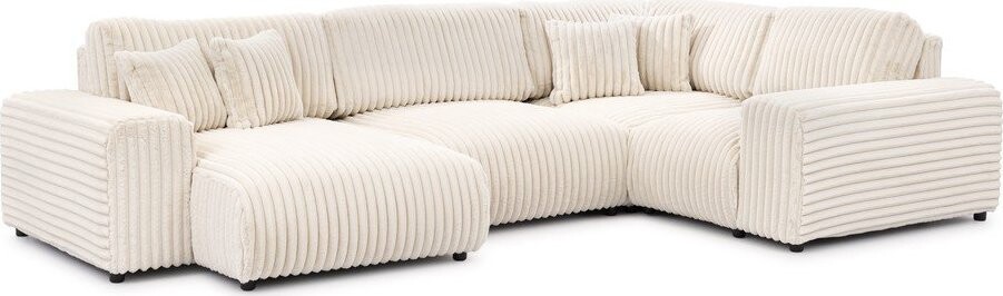 Krémová manšestrová rohová pohovka (pravý roh/do 