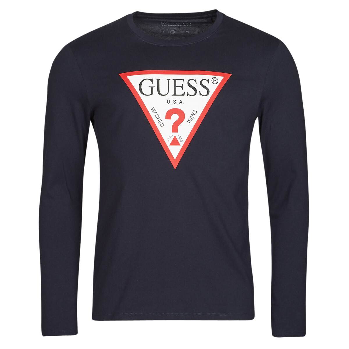 Guess  CN LS ORIGINAL LOGO TEE  Modrá
