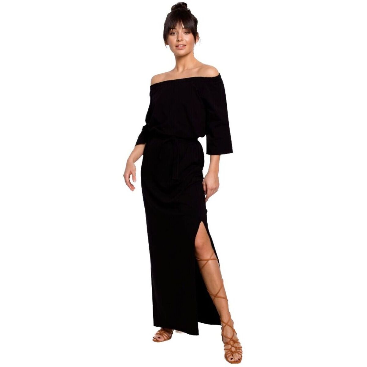 Bewear  Dámské maxi šaty Sahi B146 černá  Černá