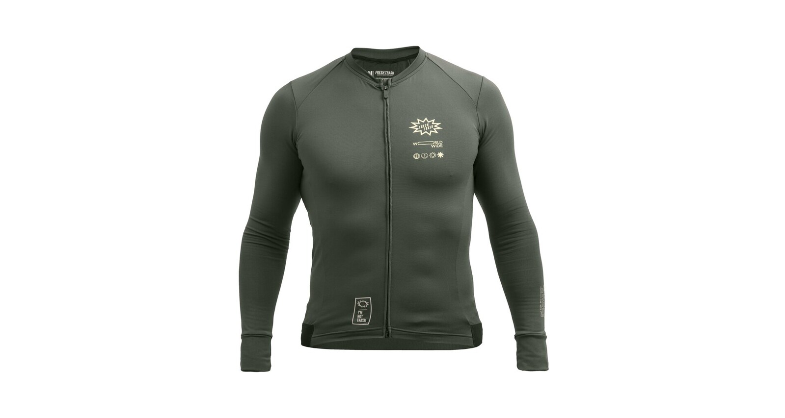 Pánský zateplený dres Fresh Trash Signature thermo jersey - Olive green Velikost: XL