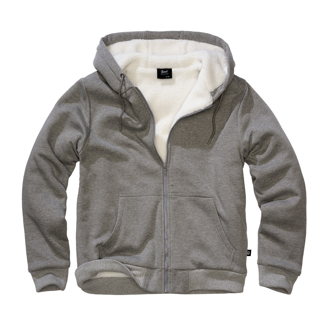 Mikina Brandit Teddylining Sweat - šedá, L