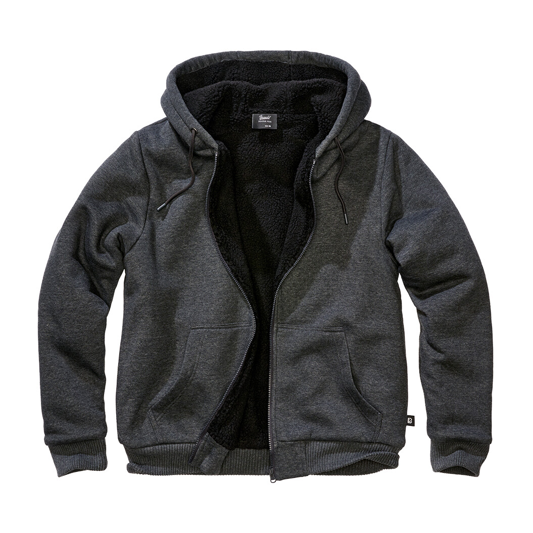 Mikina Brandit Teddylining Sweat - tmavě šedá, L