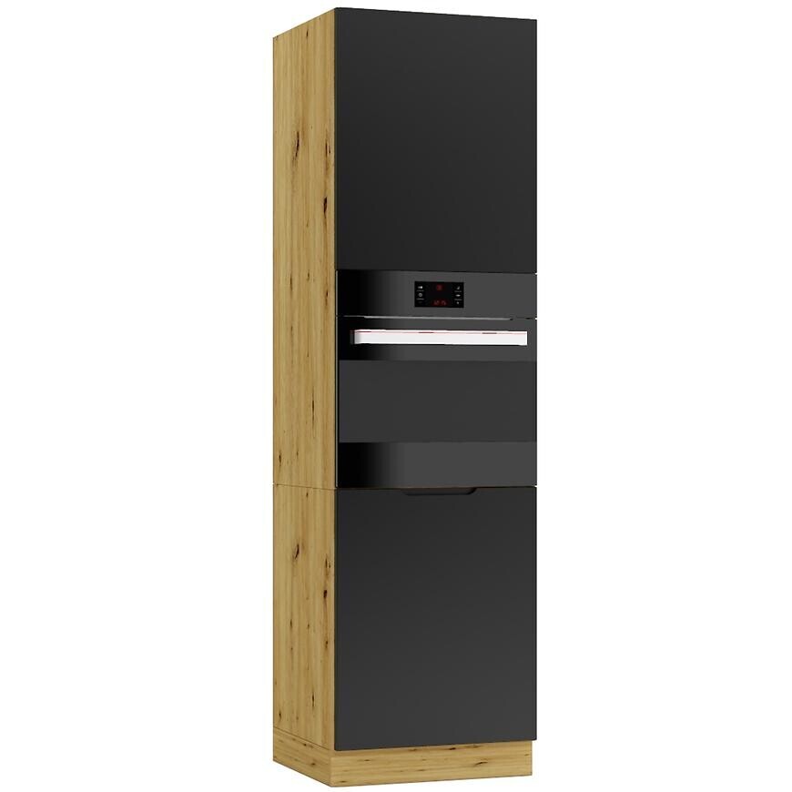 Kuchyňská skříňka Cosmo Isabel D60 Pk/2133 P/L černý hrášek/dub artisan