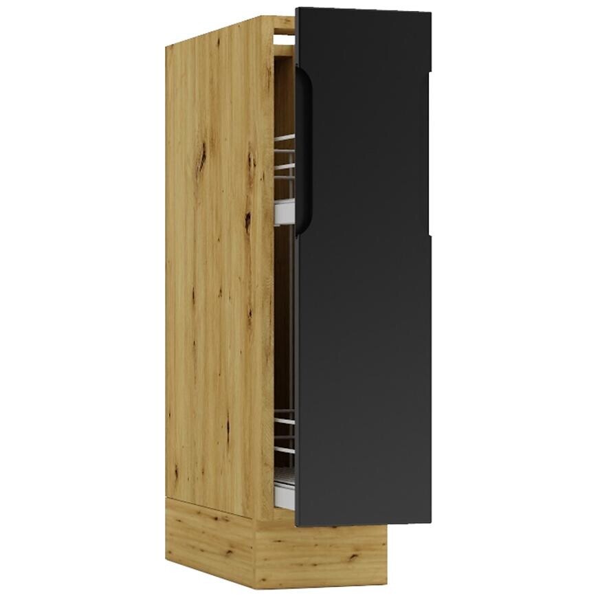 Kuchyňská skříňka Cosmo Isabel D20 cargo/zásobník  černý hrášek/dub artisan