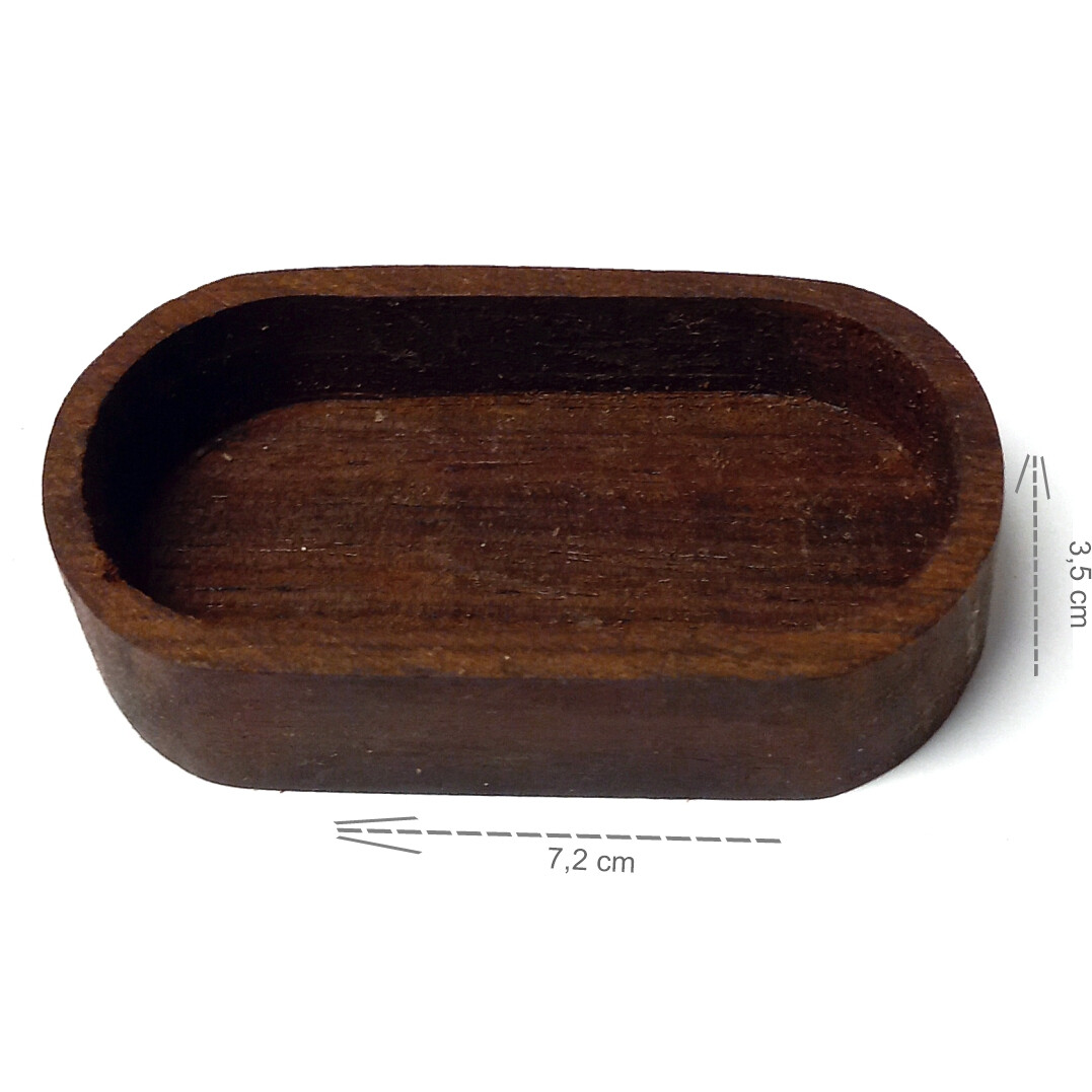 Dřevěná krabička 7,2x3,5 cm - hnědá