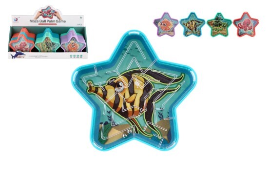 Teddies Hlavolam - bludiště s kuličkou - hvězda - 9 cm - 00861779