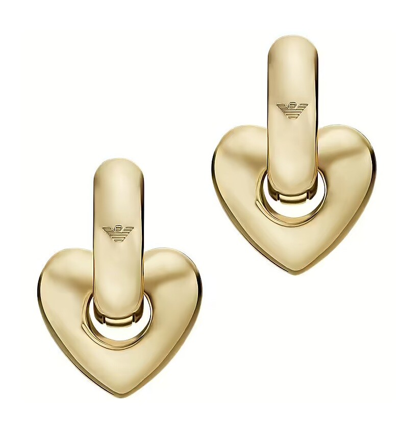 Emporio Armani Pozlacené náušnice 2v1 se srdíčky EGS3266710