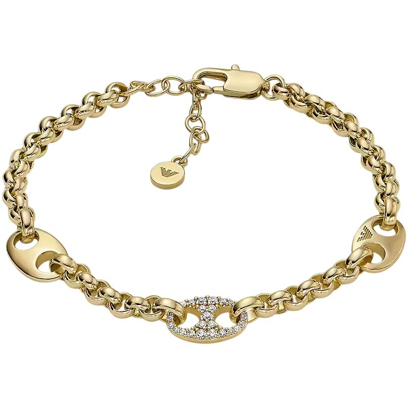 Emporio Armani Okouzlující pozlacený náramek se zirkony EGS3270710