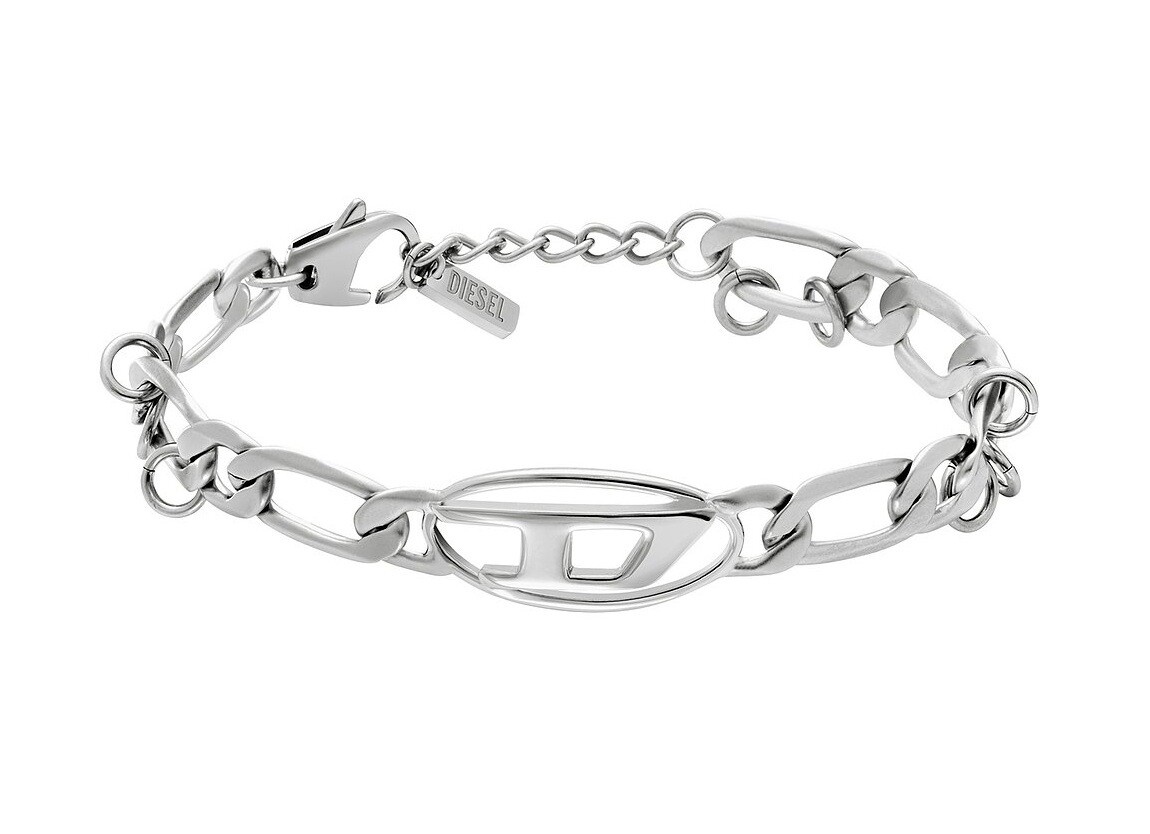 Diesel Moderní unisex náramek D Logo DX1599040