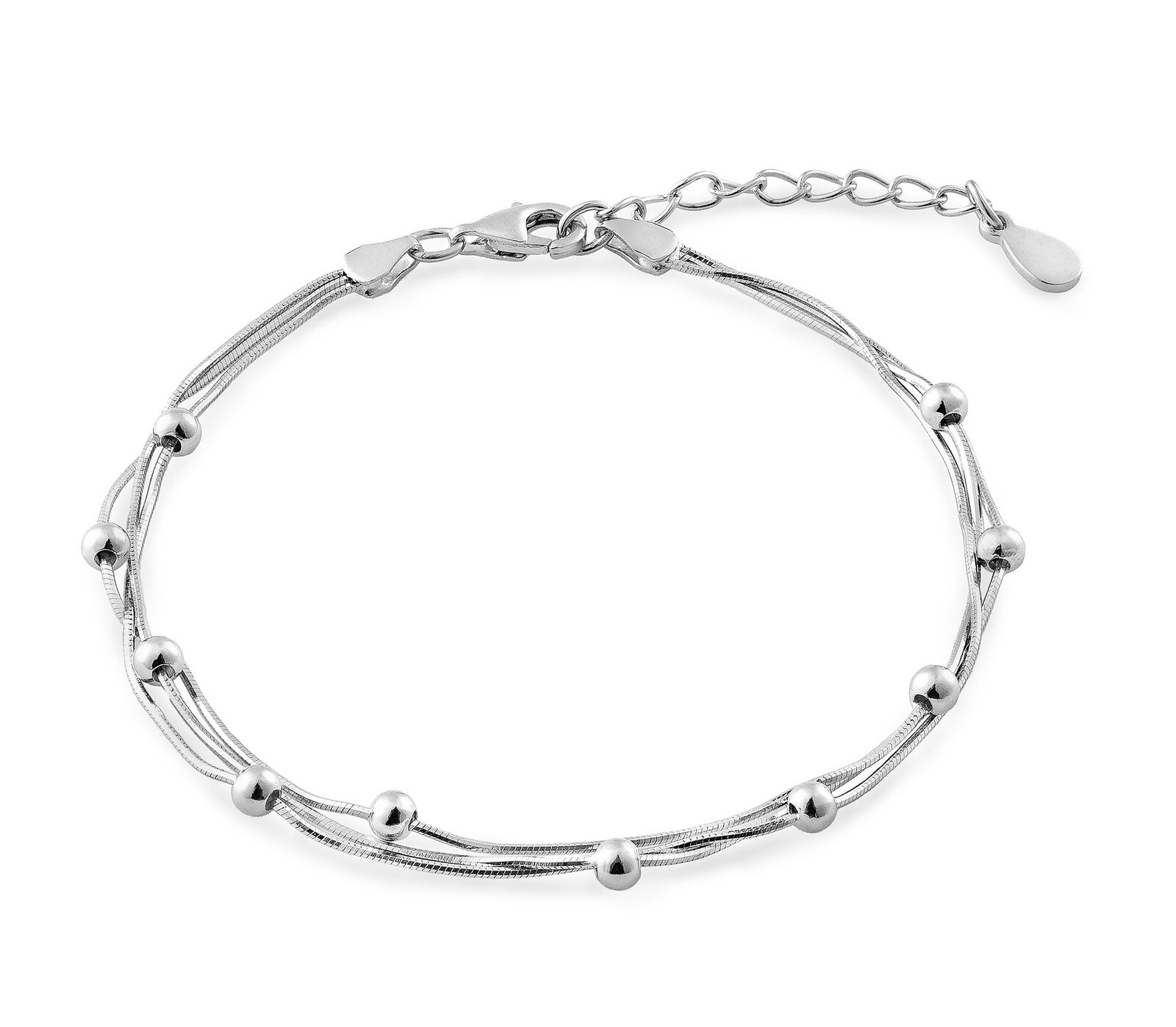 AGAIN Jewelry Trojitý stříbrný náramek pro ženy Hádek AJNR0023