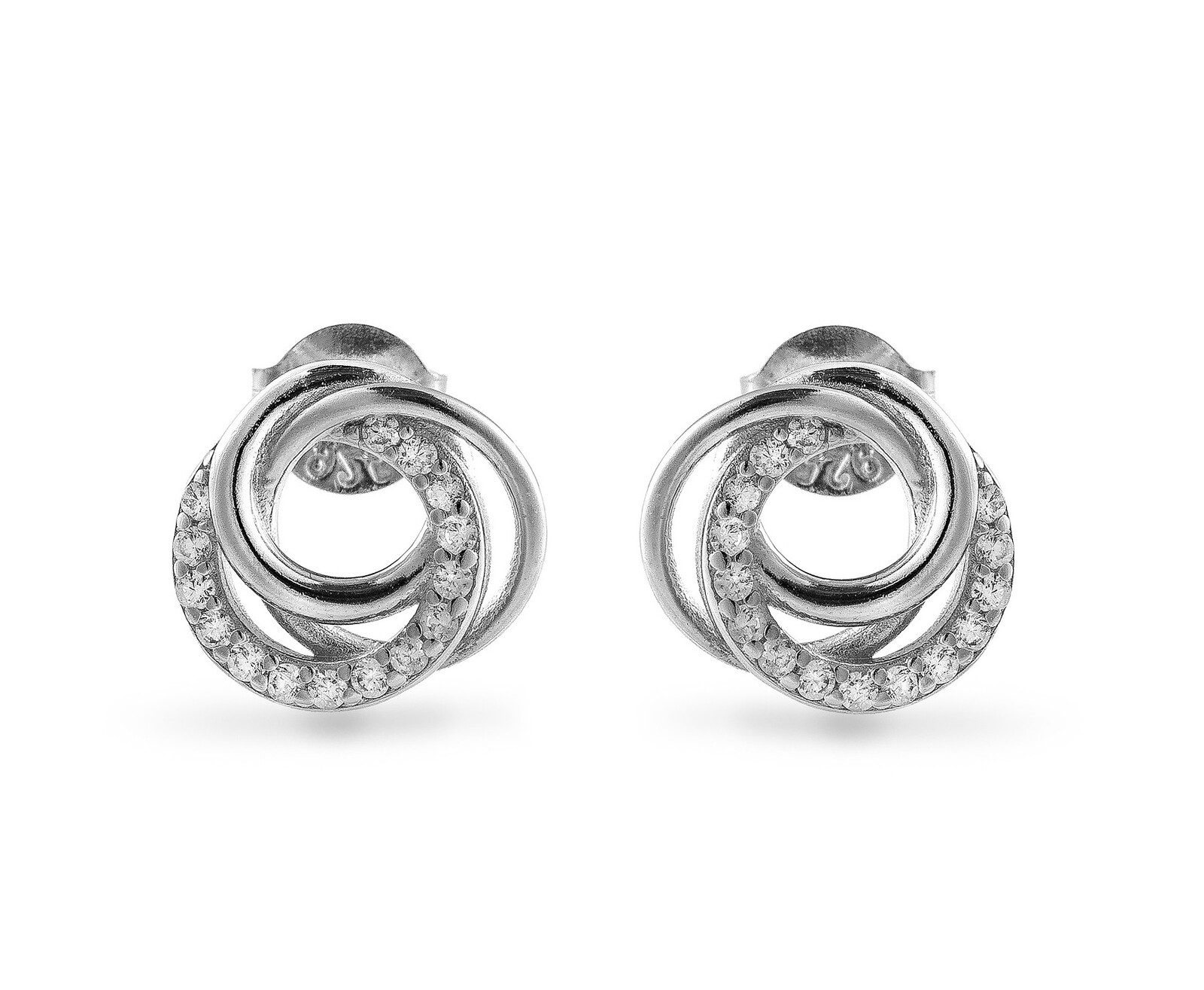 AGAIN Jewelry Nestárnoucí stříbrné náušnice s kubickými zirkony AJNS0068