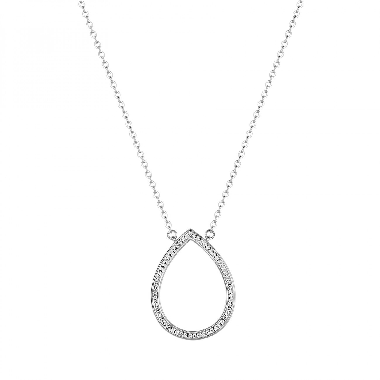 Rosato Jemný stříbrný náhrdelník s kubickými zirkony Kapka Sofia RZSO05