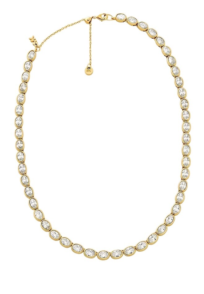 Michael Kors Luxusní pozlacený náhrdelník s kubickými zirkony Bezel MKJ8469710