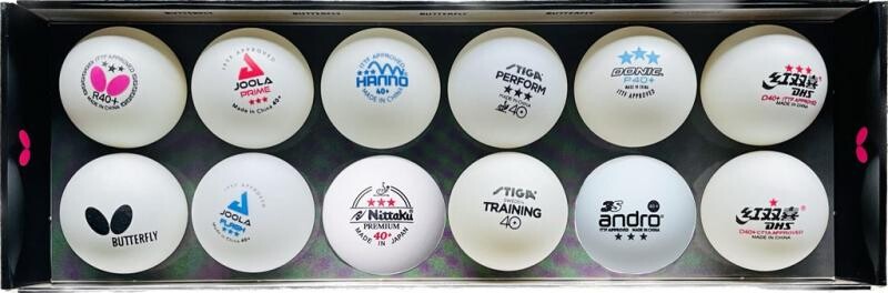 BUTTERFLY - Testovací balíček míčků (12 ks)