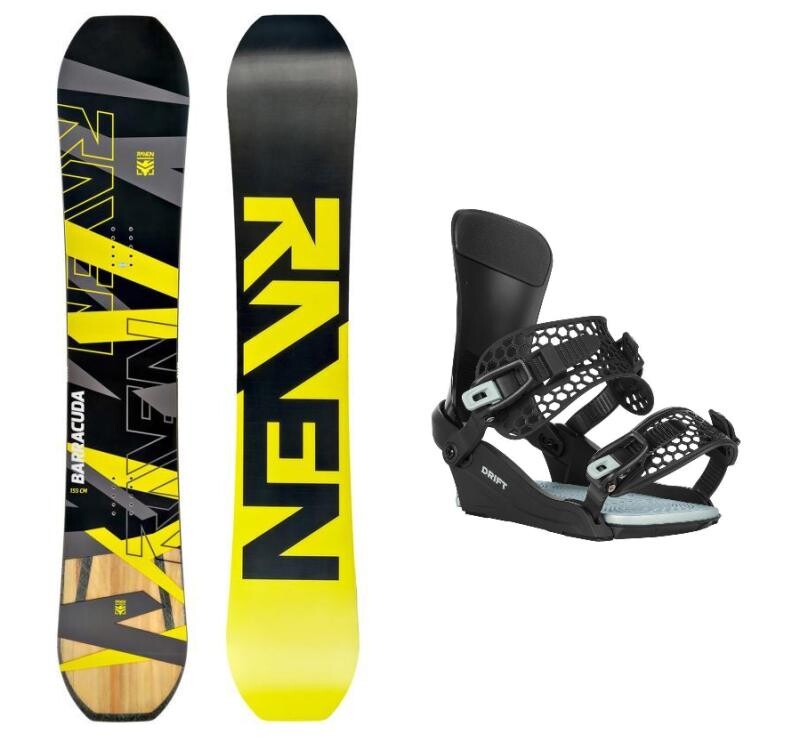 Raven Barracuda Carbon Lime pánský snowboard + Gravity Drift black/sage vázání