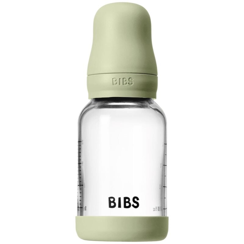 BIBS Baby Glass Bottle Round Latex antikoliková lahev Sage 120 ml