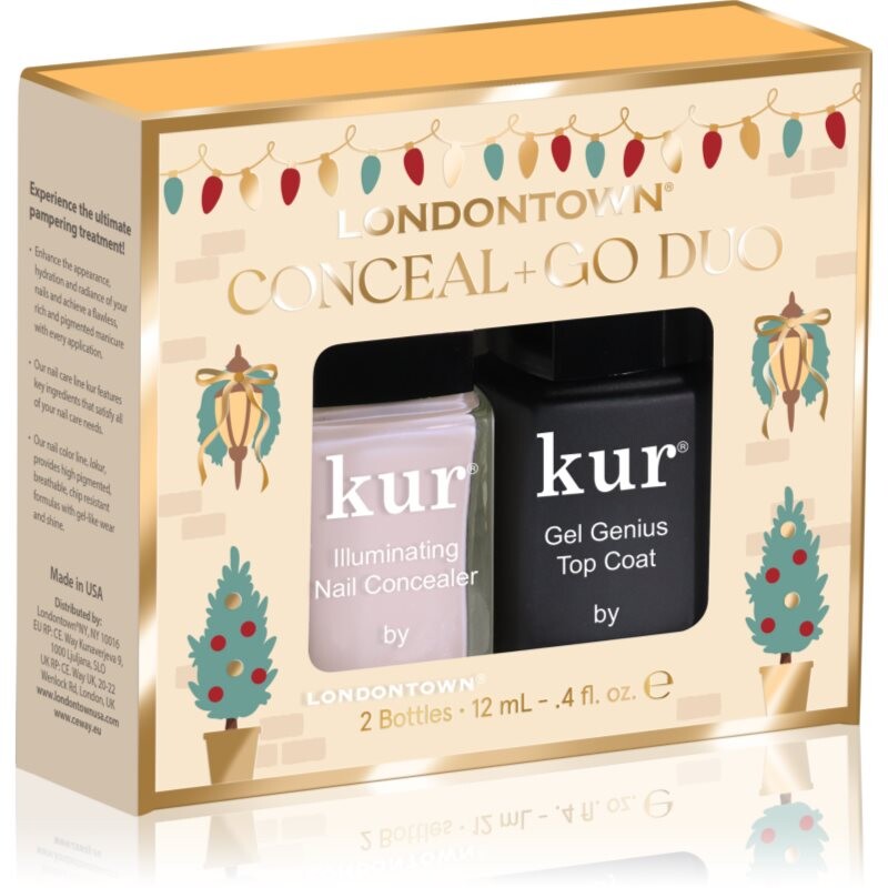 LONDONTOWN Kur Conceal + Go Duo sada laků na nehty odstín Pink Holiday Edition