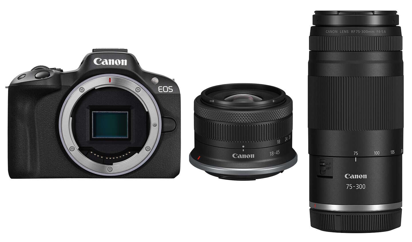 Canon EOS R50 + RF-S 18-45 mm f/4,5-6,3 + RF 75-300 mm f/4-5,6 černý