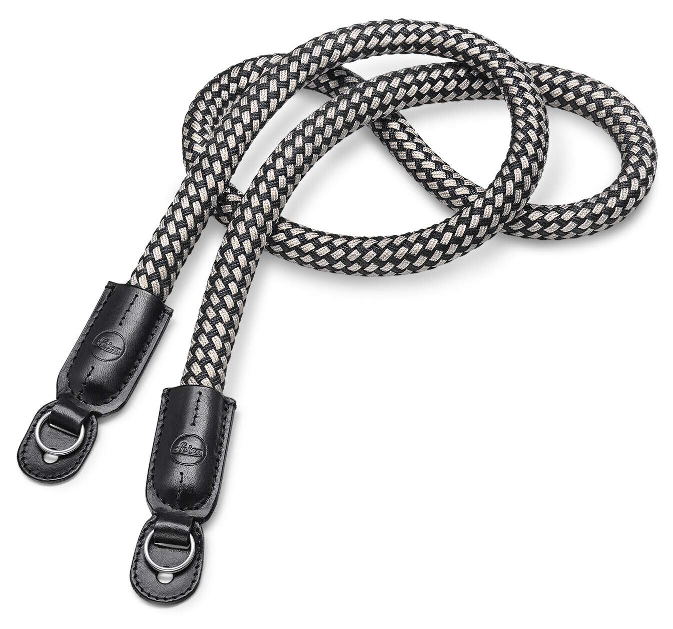 Leica kulatý pletený popruh černo-bílý 14719