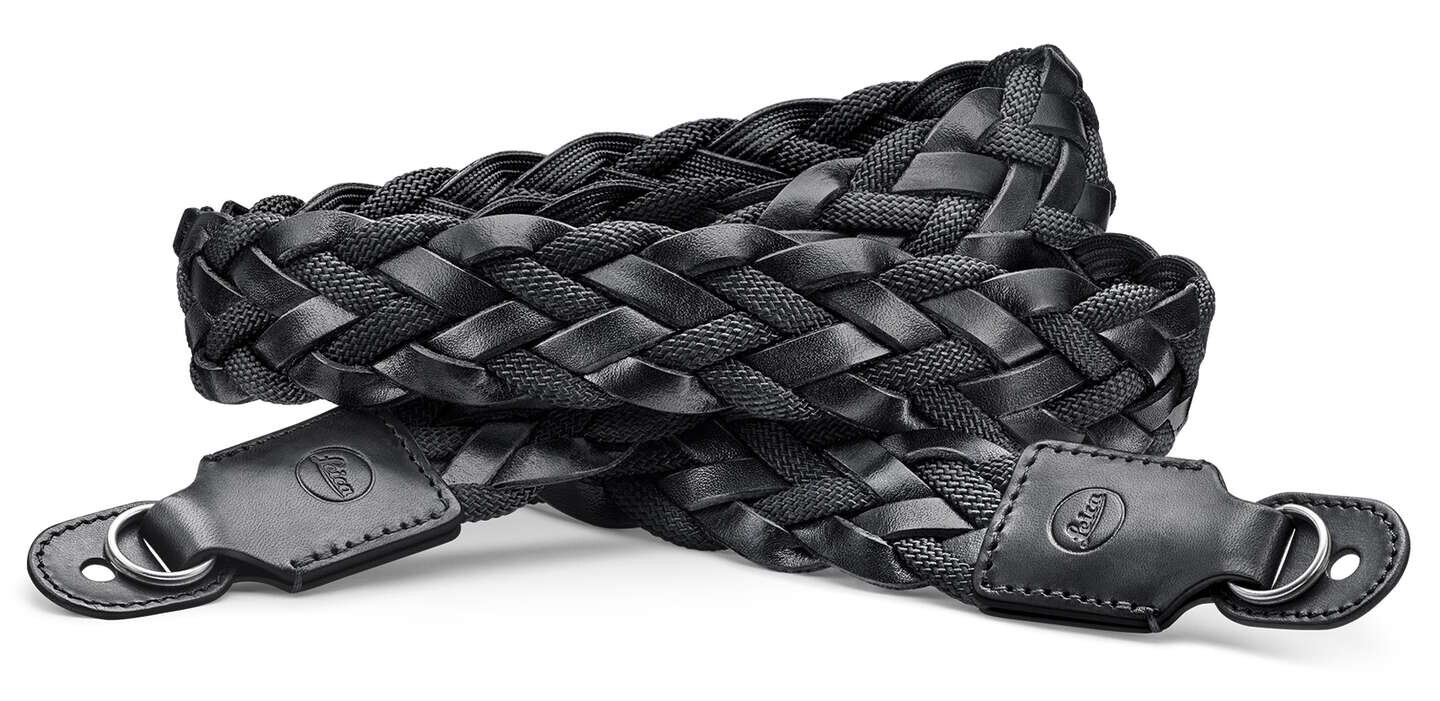 Leica plochý pletený popruh černý 14696