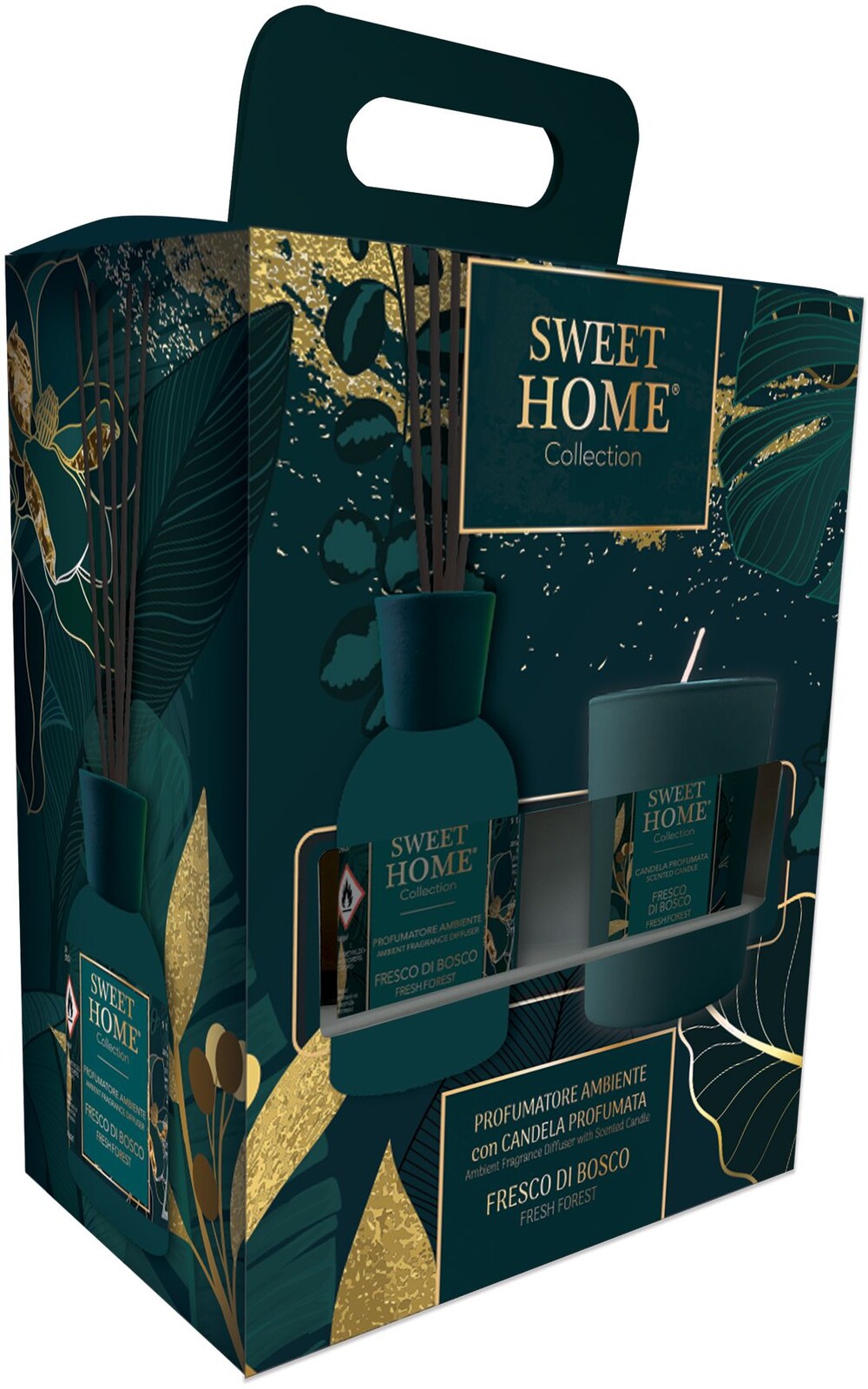 Sweet Home Collection Dárková sada aroma difuzéru se svíčkou Fresh Forest