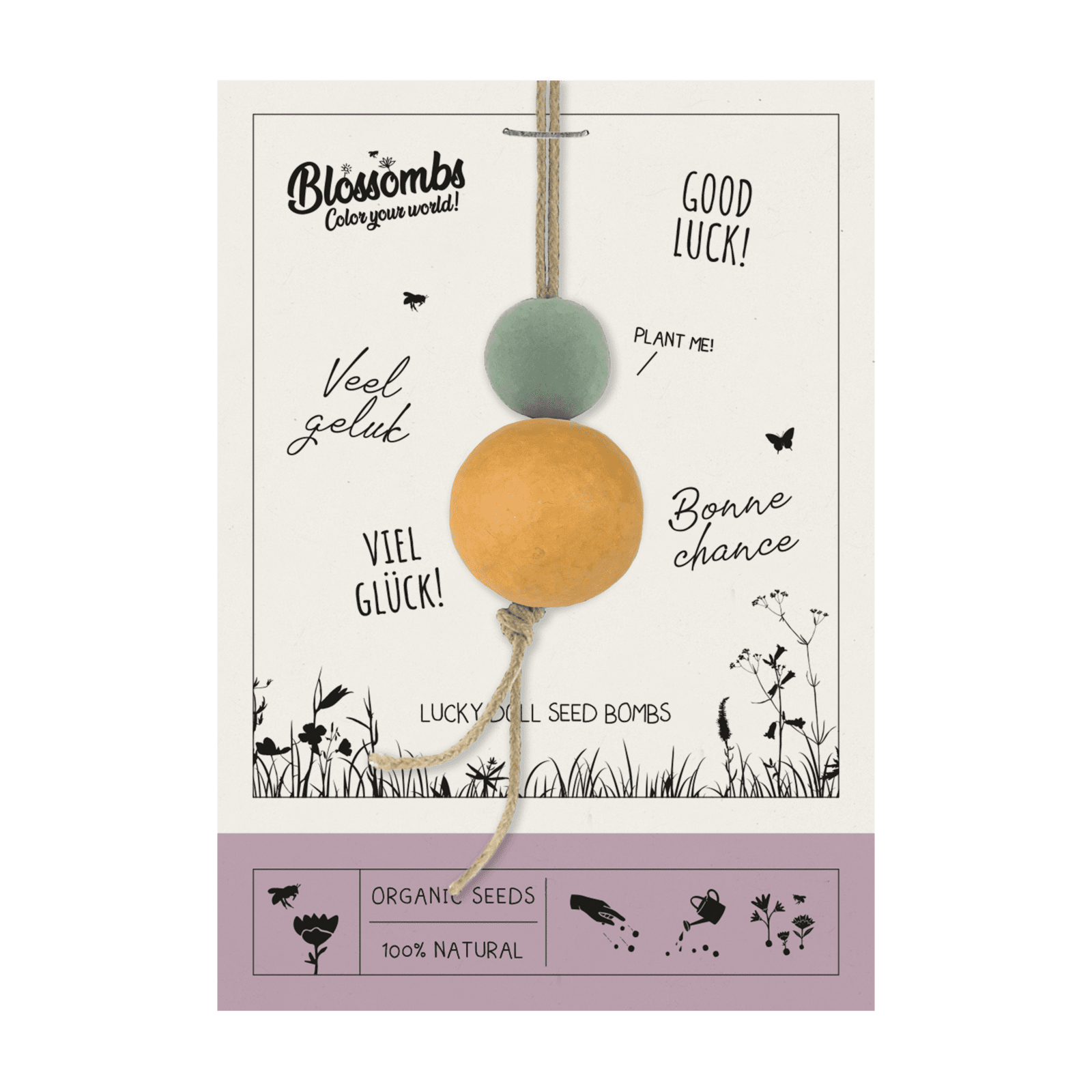 Blossombs Semínkové bomby - Drobný dáreček - Panenka pro štěstí (2 ks) - originální a praktický dárek v jednom