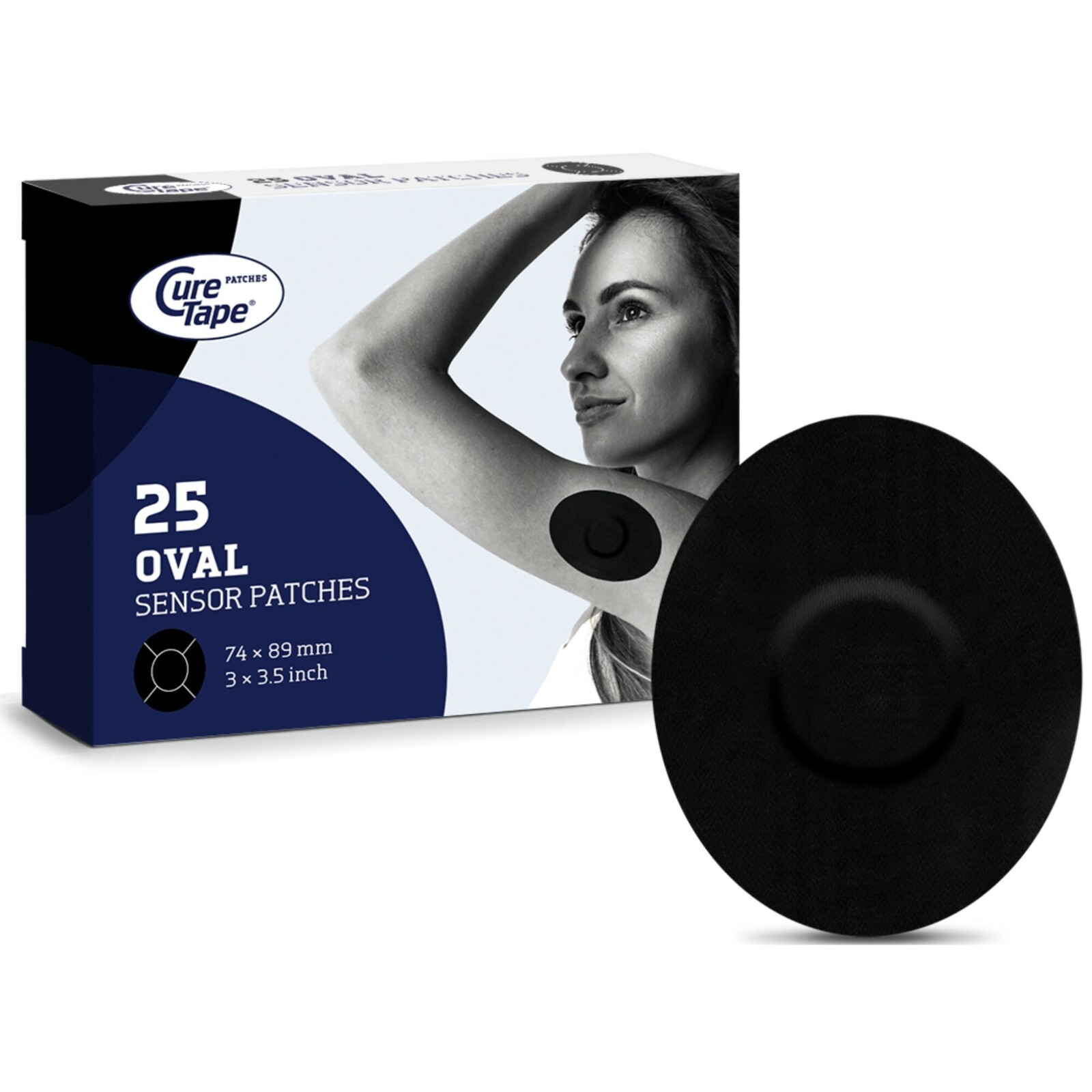 CureTape Náplasti na senzor Classic černá 25 kusů