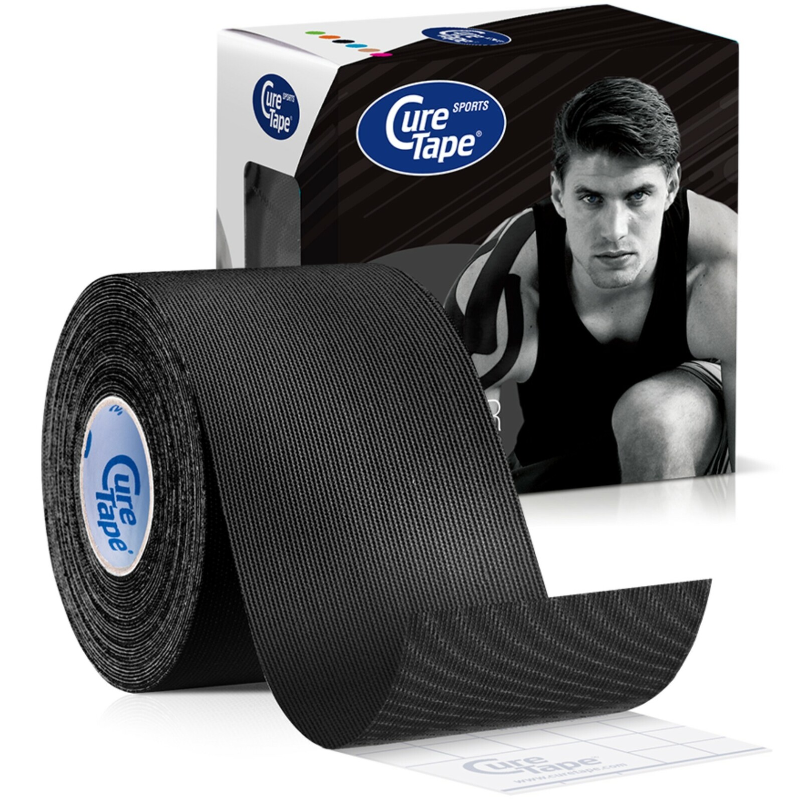 CureTape Kineziologický tejp Sports Black 5 cm x 5 m