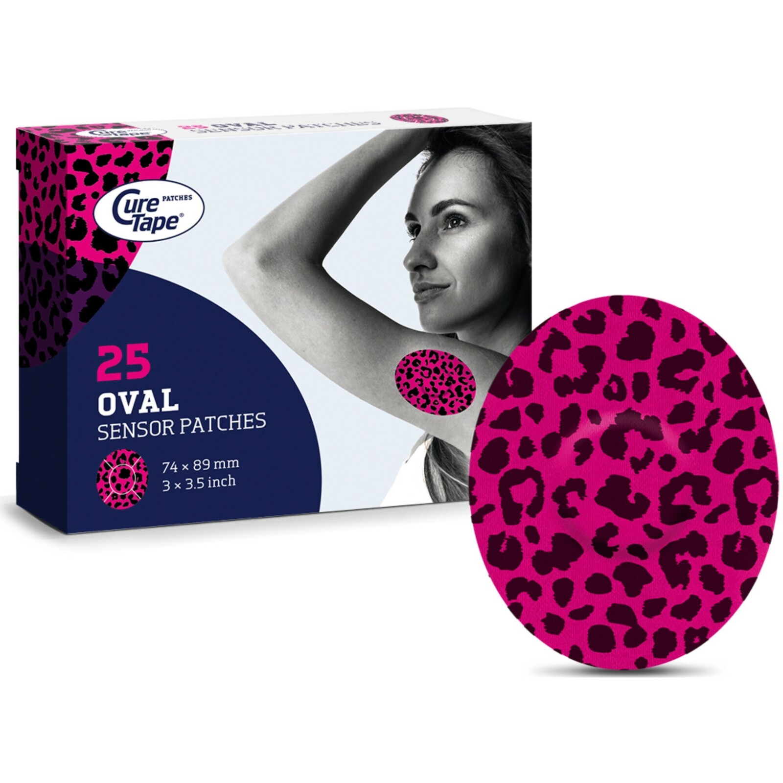 CureTape Náplasti na senzor Art Leopard 25 kusů