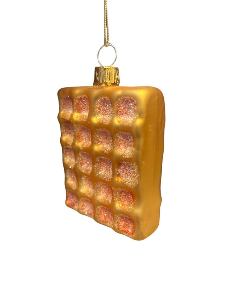 HANG ON Skleněná ozdoba vafle